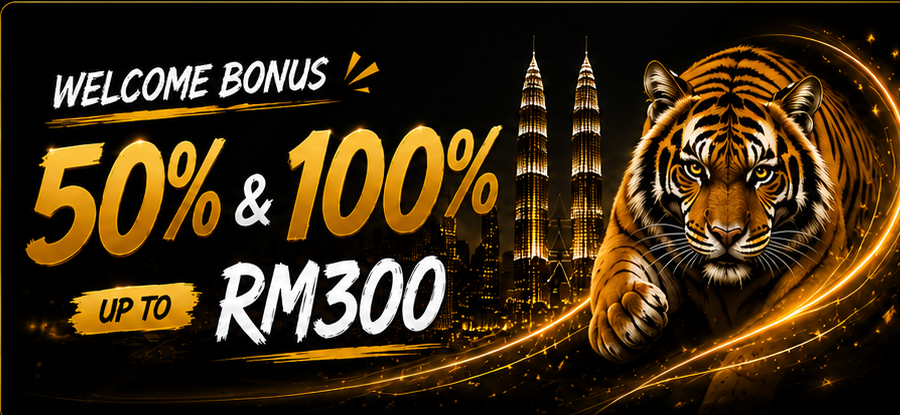 HARI2MAU Welcome Bonus 50% dan 100% sehingga RM300