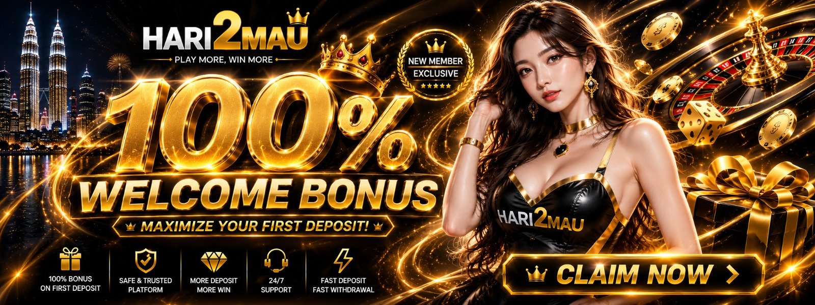 HARI2MAU 100% Welcome Bonus — Claim Now